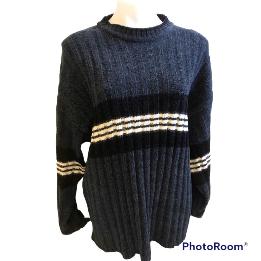13.  Men’s Natural Resources Navy Blue/Blue Long Sleeve Sweater